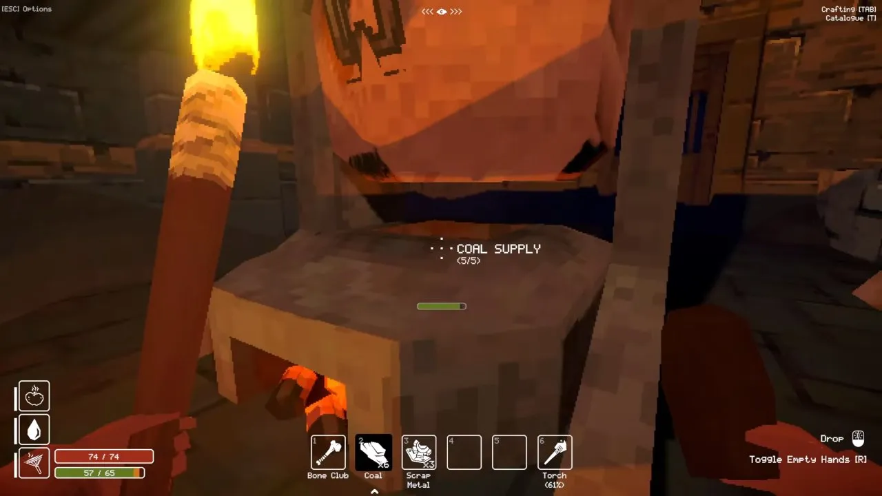 Coal Supply prompt under the forge reading 5/5